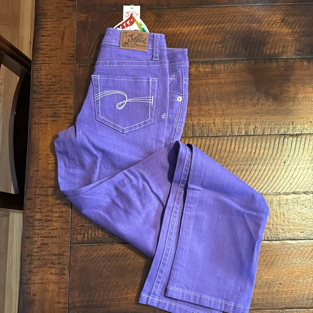 Girls Justice Jeans lot of 2 - size 12 slim pink and purple